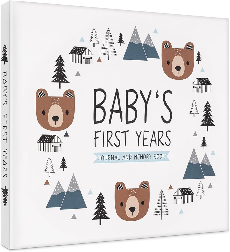 Pondering Pine Keepsake Baby Memory Book for Baby Boy or Girl – Timeless Woodland Baby Journal Scrapbook Photo Album for First 5 Years – Milestone Book to Record Every Event from Birth to Age 5 - Image 1